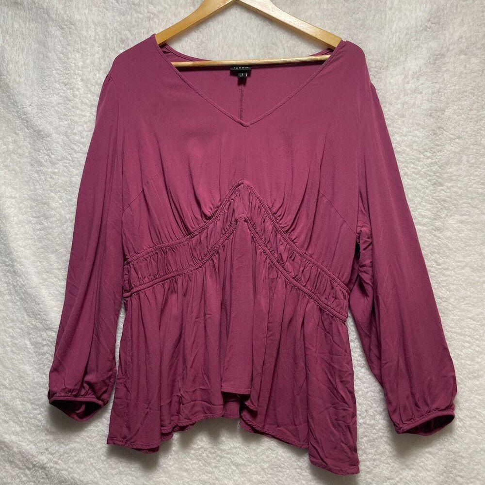 Torrid Rayon Slub Smocked Waist Detail Top In Violet Quartz Plus Size Woman's 3X